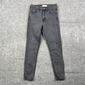 Top Shop Jamie Women's Black Skinny Mid Rise Jeans Size W28 L30